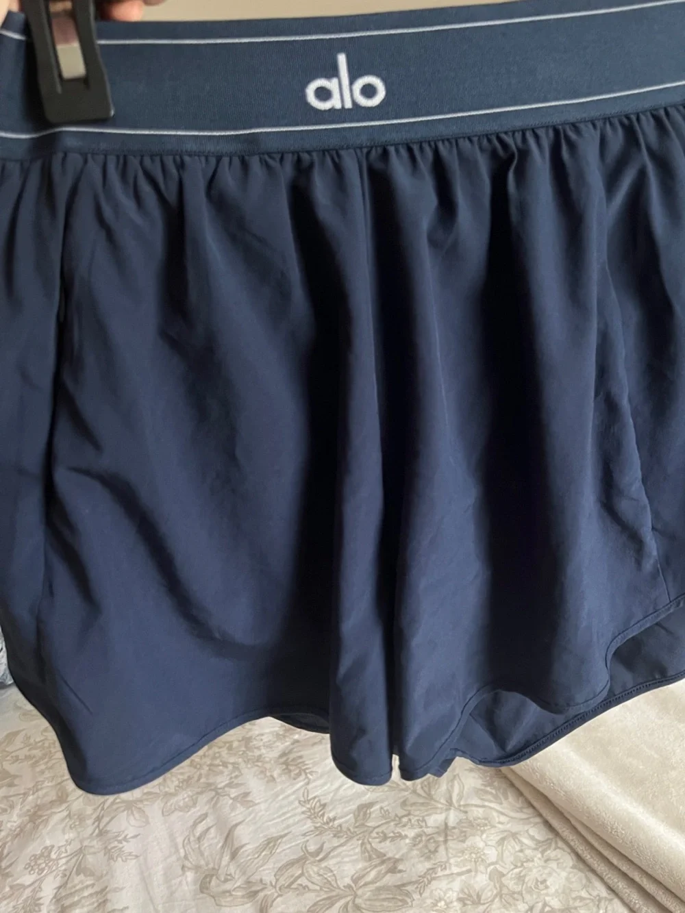 ALO Yoga Navy Athletic Skort with Logo Waistband